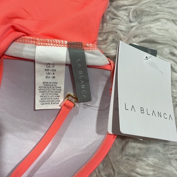 NWT La Blanca Island Goddess Twist Bandeau One-Piece Swimsuit Bird of Paradise - Picture 3 of 10